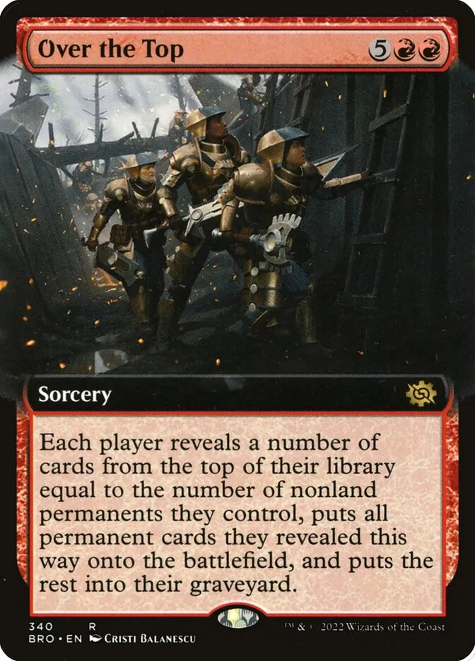 2022 The Brothers' War Over the Top #340 rare card image