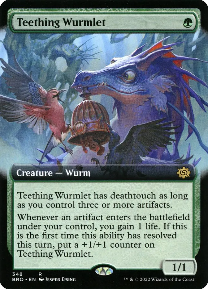 2022 The Brothers' War Teething Wurmlet #348 rare card image