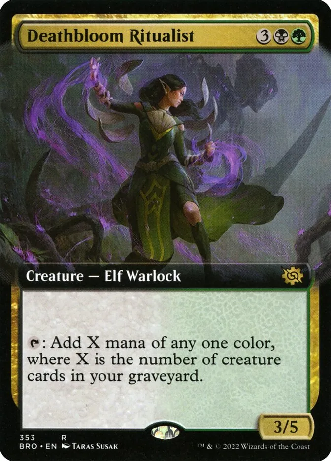 2022 The Brothers' War Deathbloom Ritualist #353 rare card image