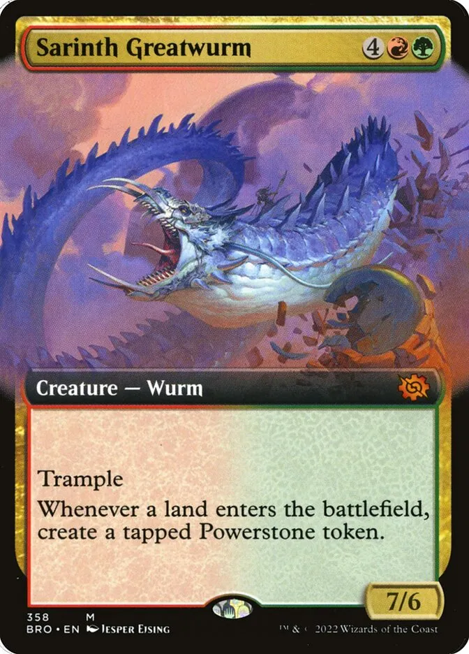 2022 The Brothers' War Sarinth Greatwurm #358 mythic card image