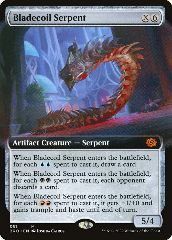 2022 The Brothers' War Bladecoil Serpent #361 mythic card image