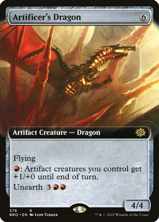 2022 The Brothers' War Artificer's Dragon #376 rare card image