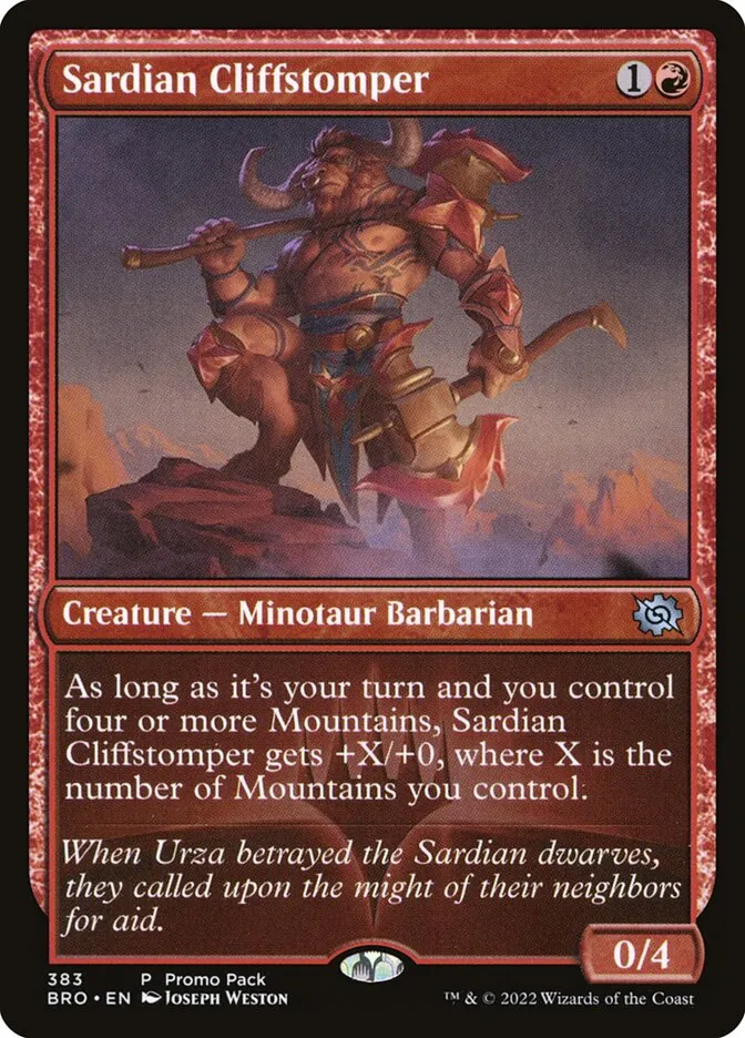 2022 The Brothers' War Sardian Cliffstomper #383 uncommon card image