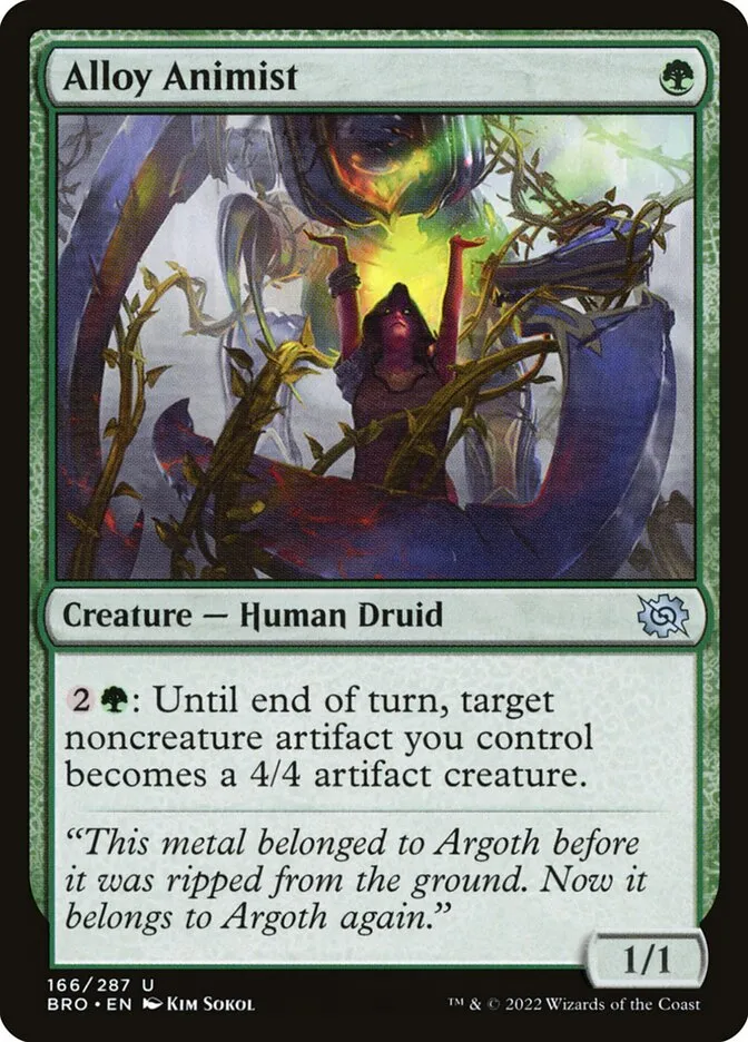 2022 The Brothers' War Alloy Animist #166 uncommon card image