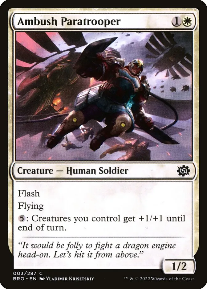 2022 The Brothers' War Ambush Paratrooper common #3 common card image