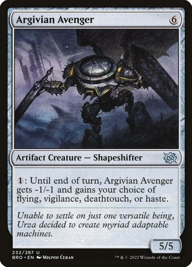 2022 The Brothers' War Argivian Avenger #232 uncommon card image