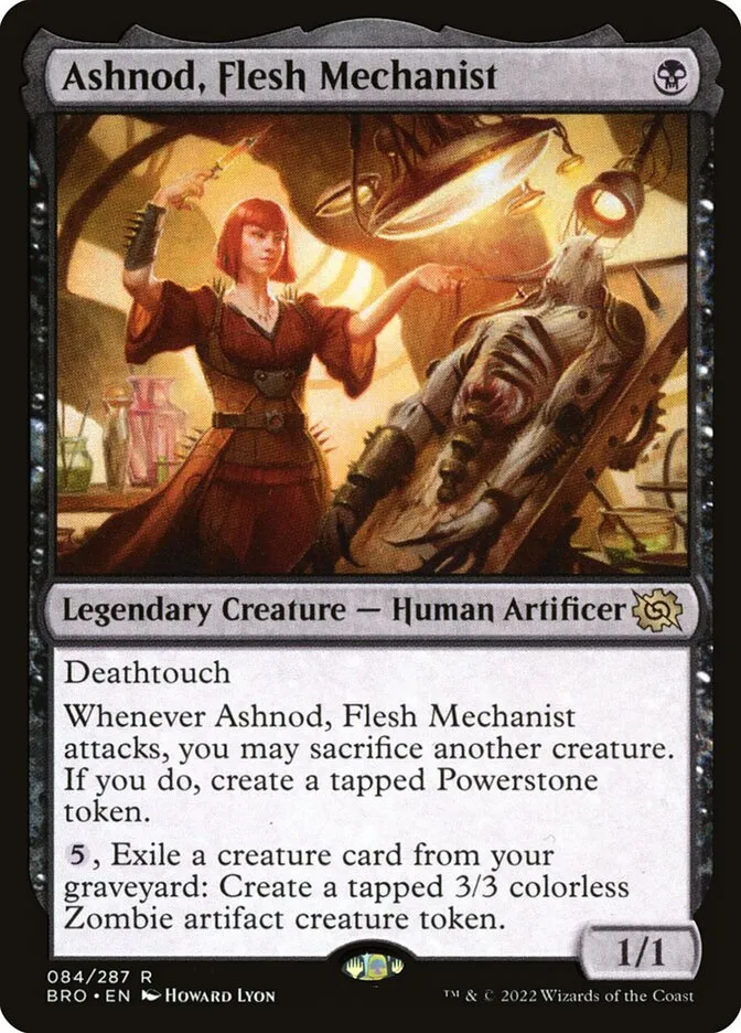 2022 The Brothers' War Ashnod, Flesh Mechanist #84 rare card image