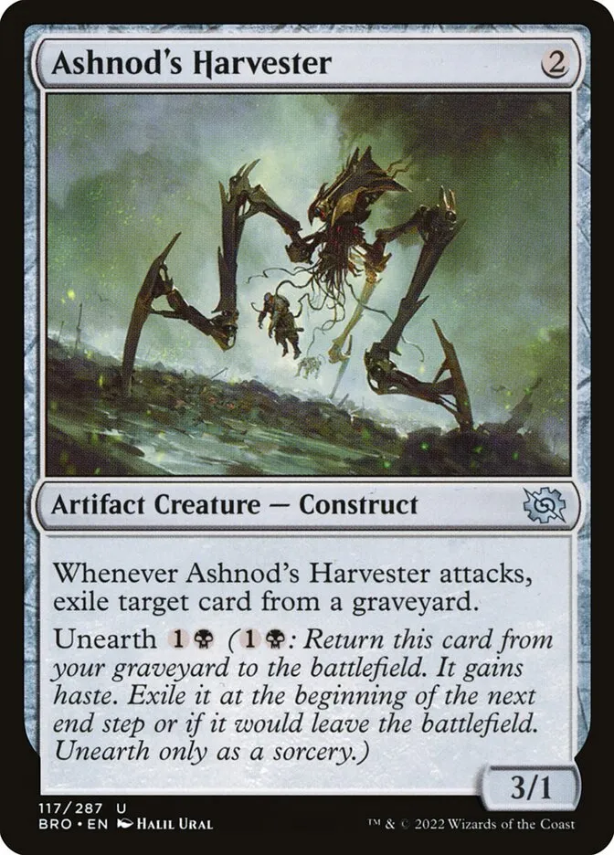 2022 The Brothers' War Ashnod's Harvester #117 uncommon card image