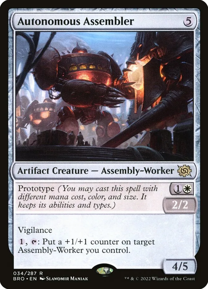 2022 The Brothers' War Autonomous Assembler rare #34 rare card image