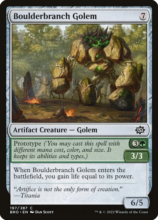 2022 The Brothers' War Boulderbranch Golem #197 common card image