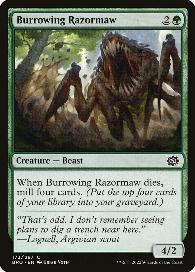 2022 The Brothers' War Burrowing Razormaw #173 common card image