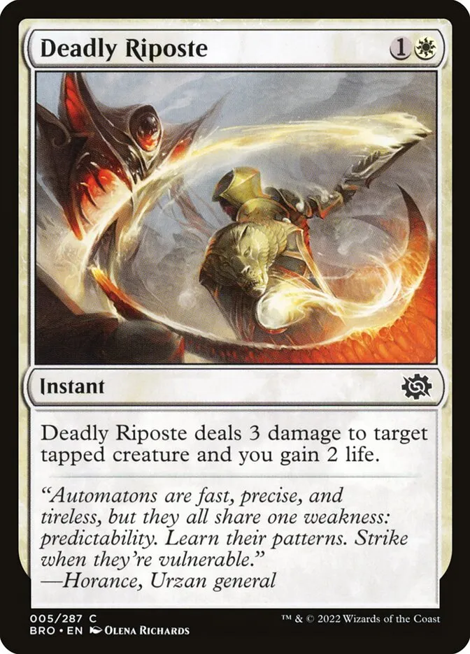 2022 The Brothers' War Deadly Riposte common #5 common card image