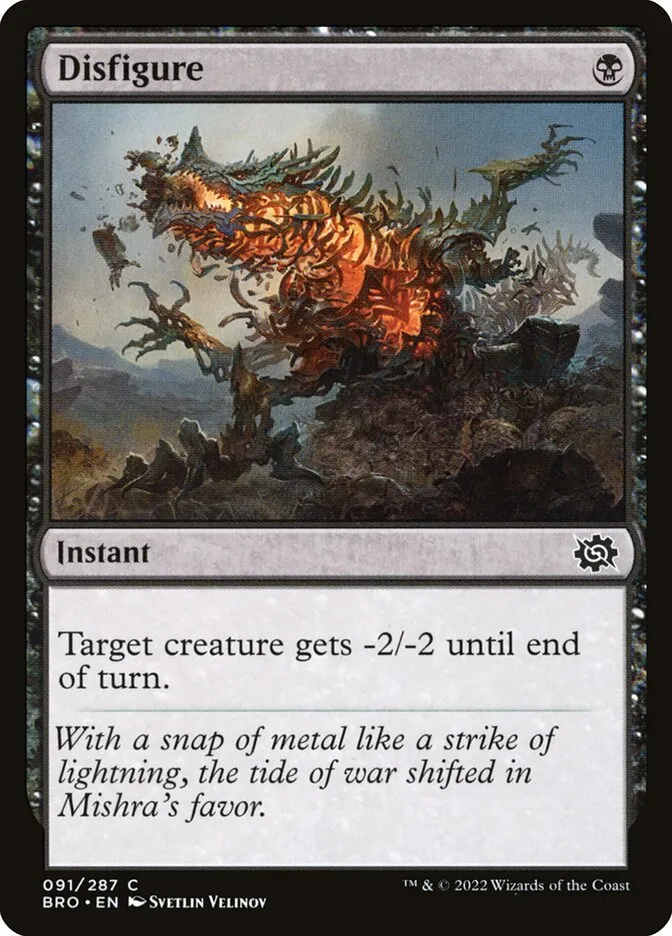 2022 The Brothers' War Disfigure common #91 common card image
