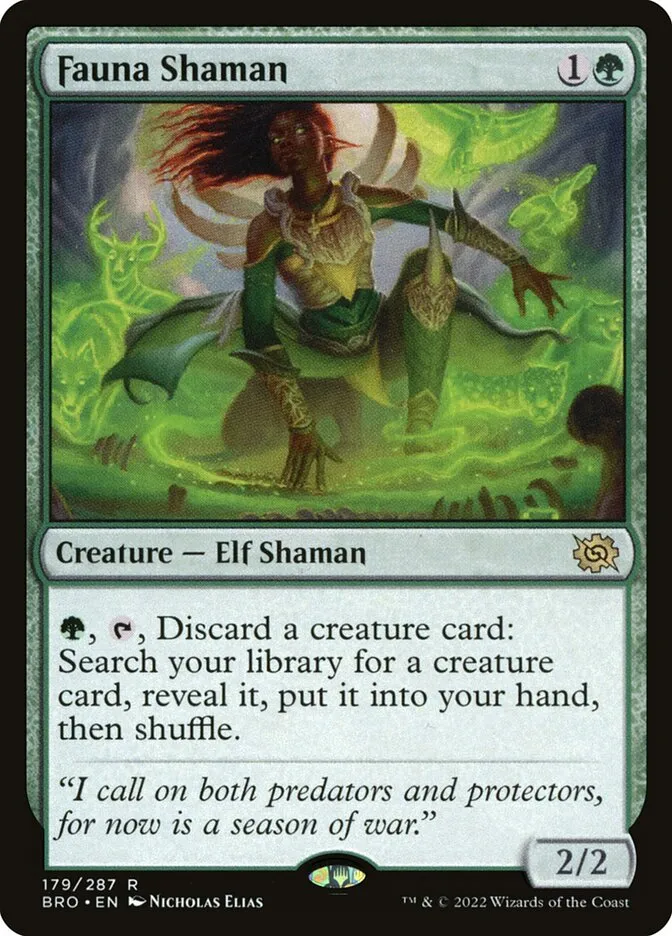2022 The Brothers' War Fauna Shaman #179 rare card image