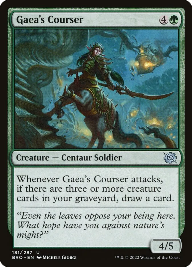 2022 The Brothers' War Gaea's Courser #181 uncommon card image
