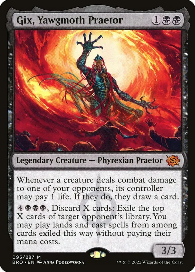 2022 The Brothers' War Gix, Yawgmoth Praetor #95 mythic card image