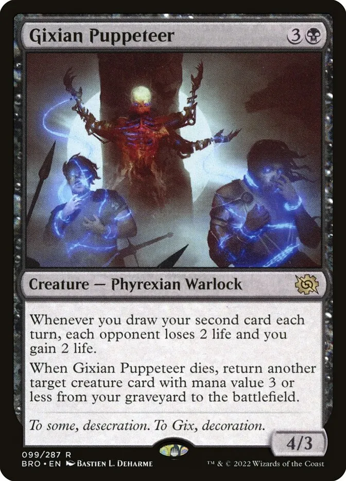 2022 The Brothers' War Gixian Puppeteer #99 rare card image