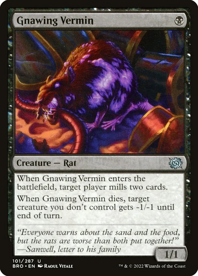 2022 The Brothers' War Gnawing Vermin uncommon #101 uncommon card image