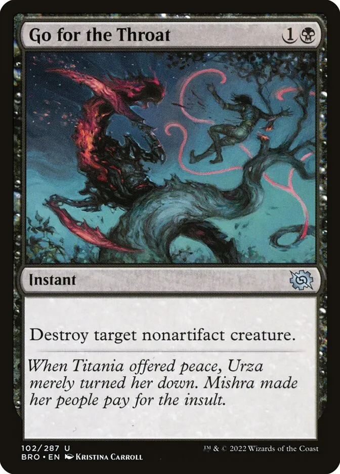 2022 The Brothers' War Go for the Throat uncommon #102 uncommon card image