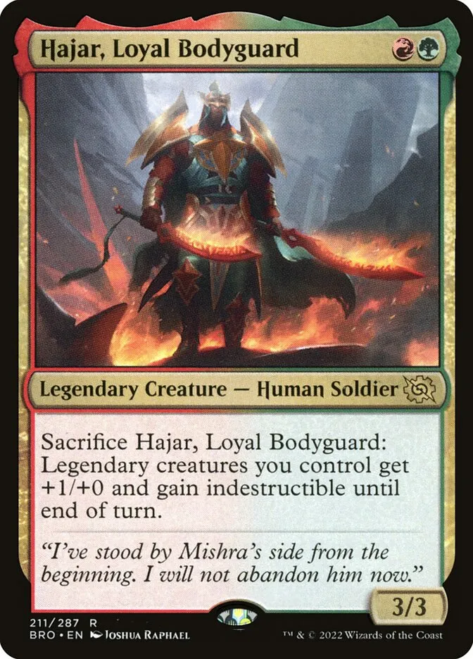 2022 The Brothers' War Hajar, Loyal Bodyguard #211 rare card image