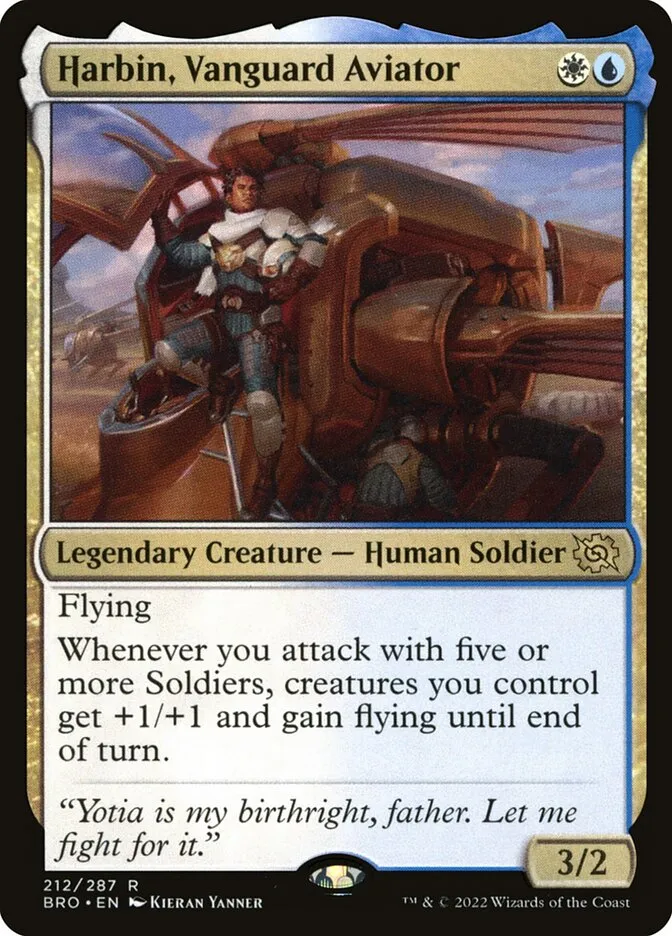 2022 The Brothers' War Harbin, Vanguard Aviator #212 rare card image