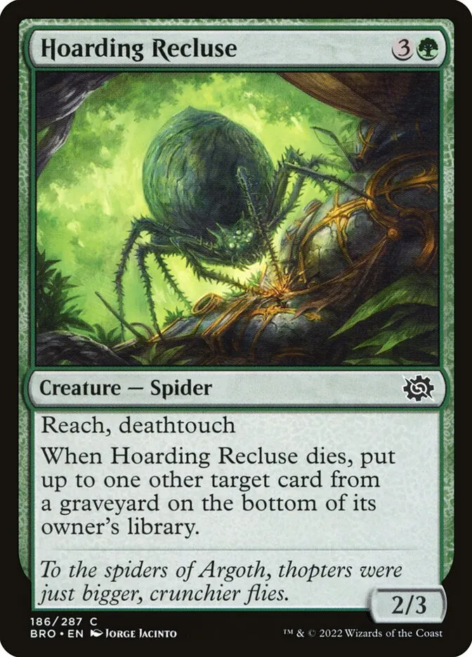 2022 The Brothers' War Hoarding Recluse #186 common card image
