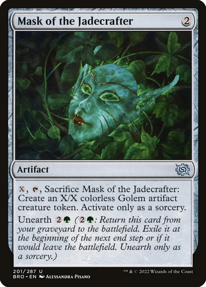2022 The Brothers' War Mask of the Jadecrafter #201 uncommon card image