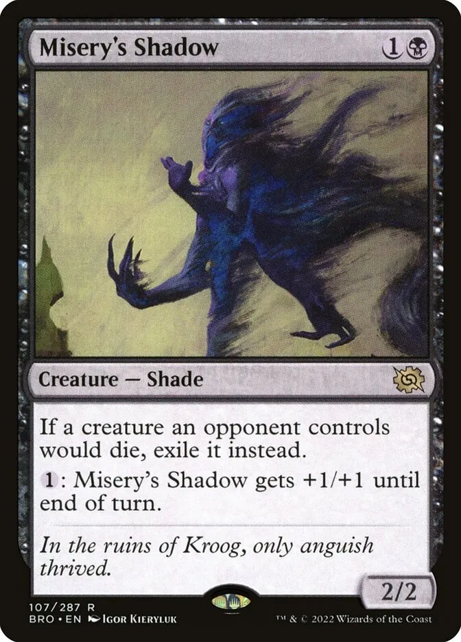 2022 The Brothers' War Misery's Shadow #107 rare card image