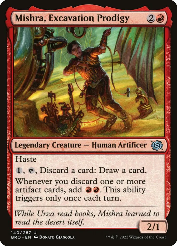 2022 The Brothers' War Mishra, Excavation Prodigy #140 uncommon card image