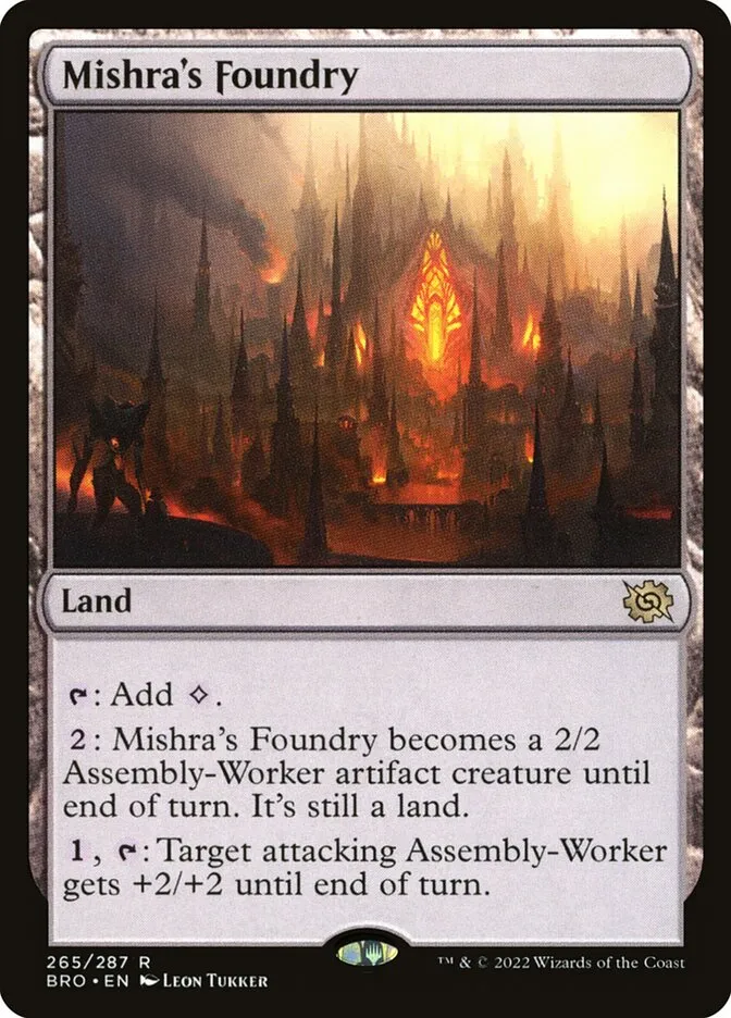 2022 The Brothers' War Mishra's Foundry #265 rare card image