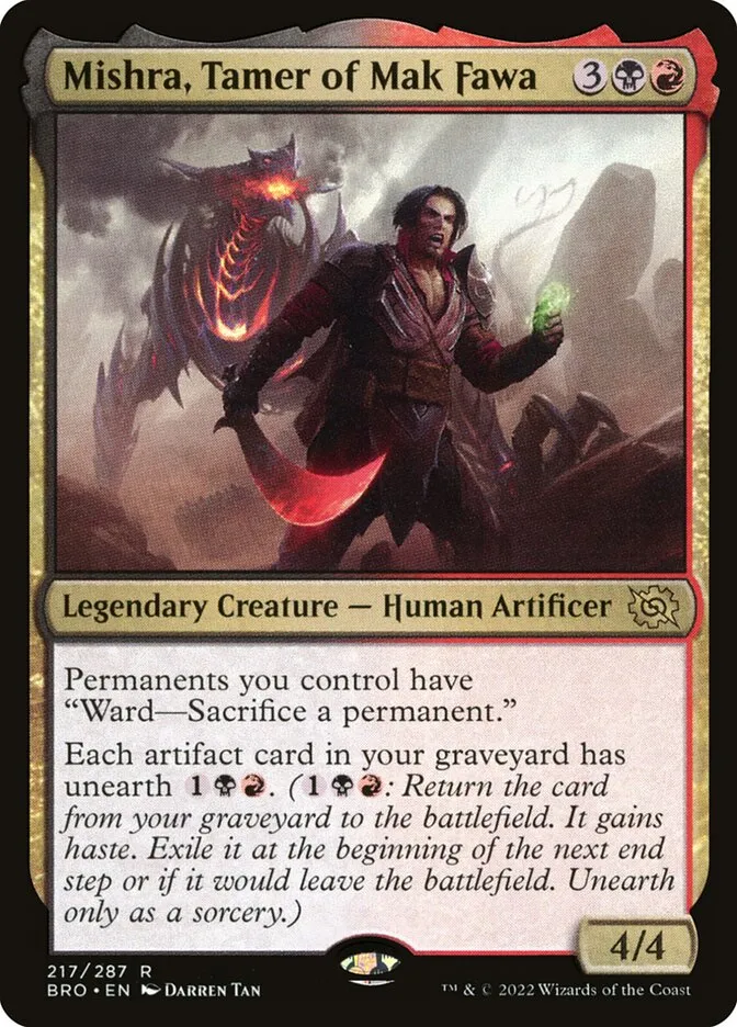 2022 The Brothers' War Mishra, Tamer of Mak Fawa #217 rare card image