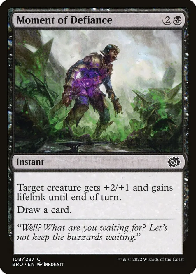 2022 The Brothers' War Moment of Defiance #108 common card image