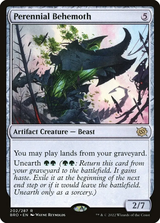 2022 The Brothers' War Perennial Behemoth #202 rare card image