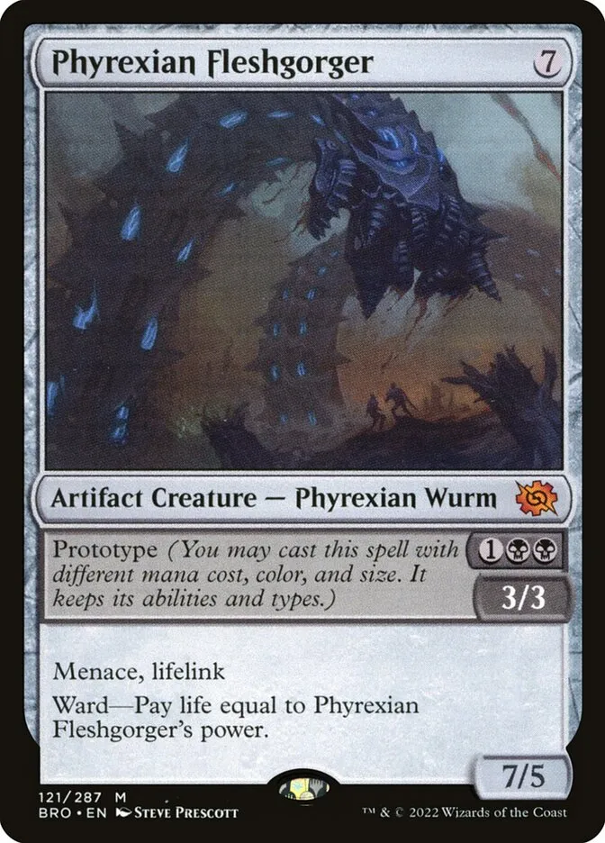 2022 The Brothers' War Phyrexian Fleshgorger #121 mythic card image
