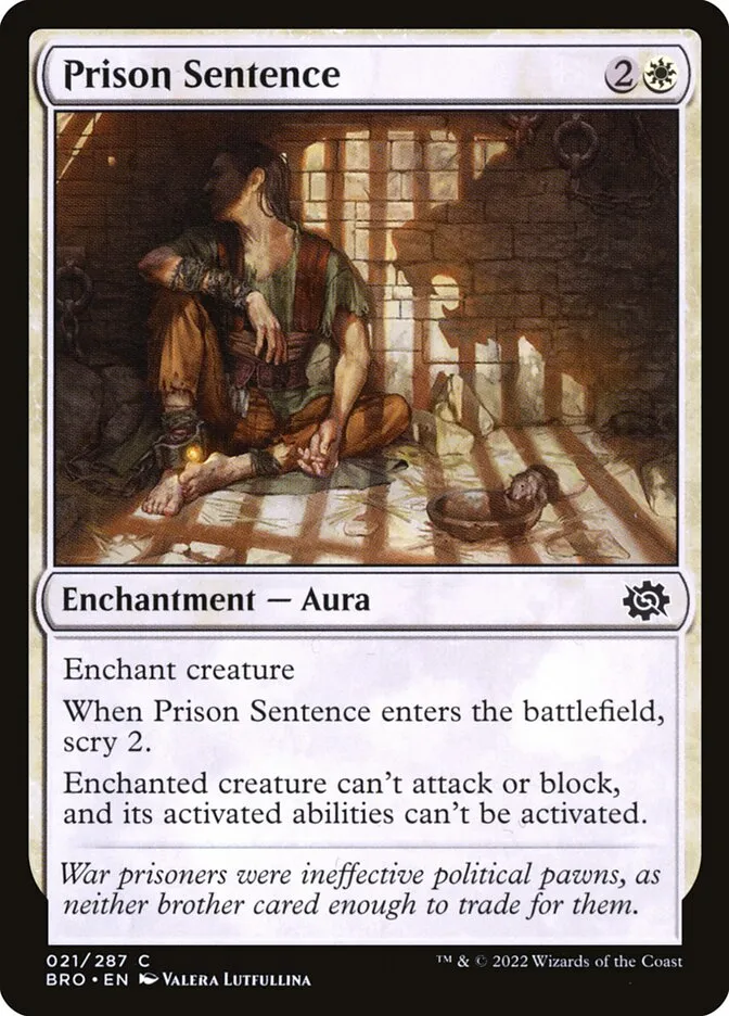 2022 The Brothers' War Prison Sentence common #21 common card image