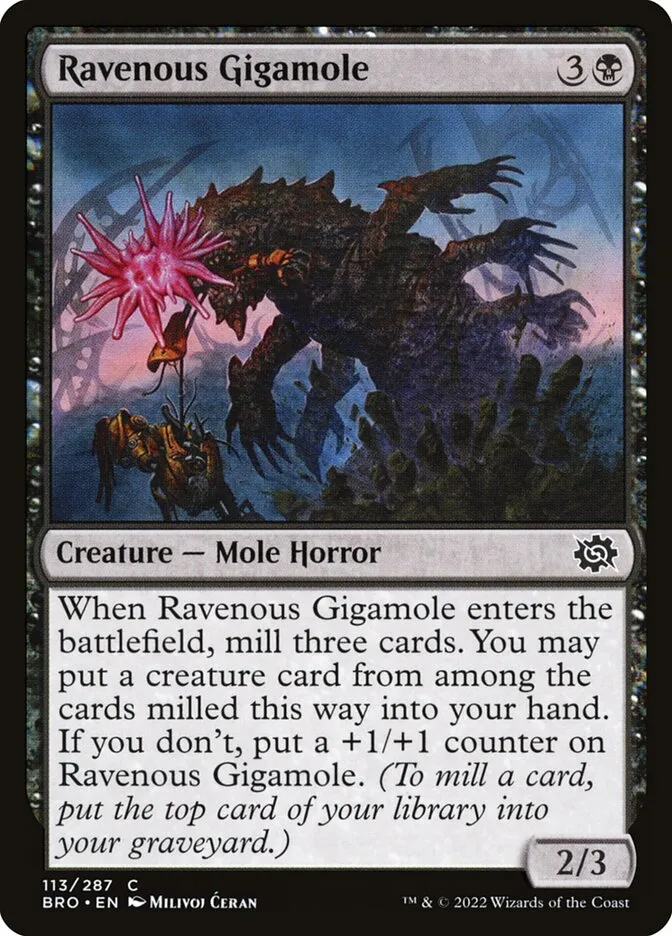 2022 The Brothers' War Ravenous Gigamole #113 common card image