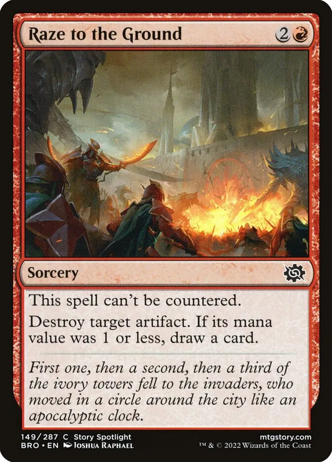2022 The Brothers' War Raze to the Ground #149 common card image