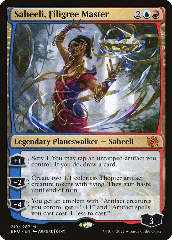 2022 The Brothers' War Saheeli, Filigree Master #219 mythic card image