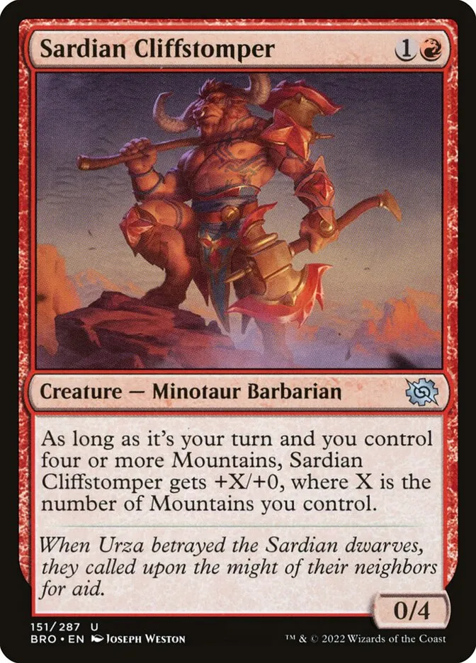 2022 The Brothers' War Sardian Cliffstomper #151 uncommon card image