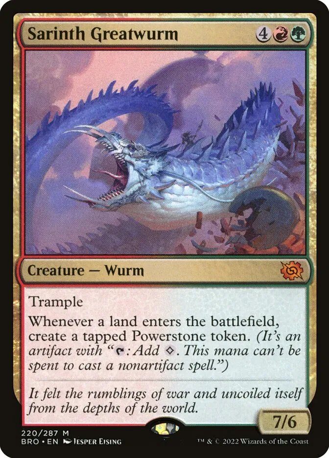 2022 The Brothers' War Sarinth Greatwurm #220 mythic card image
