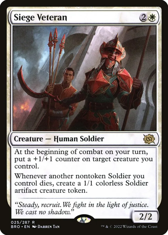 2022 The Brothers' War Siege Veteran rare #25 rare card image