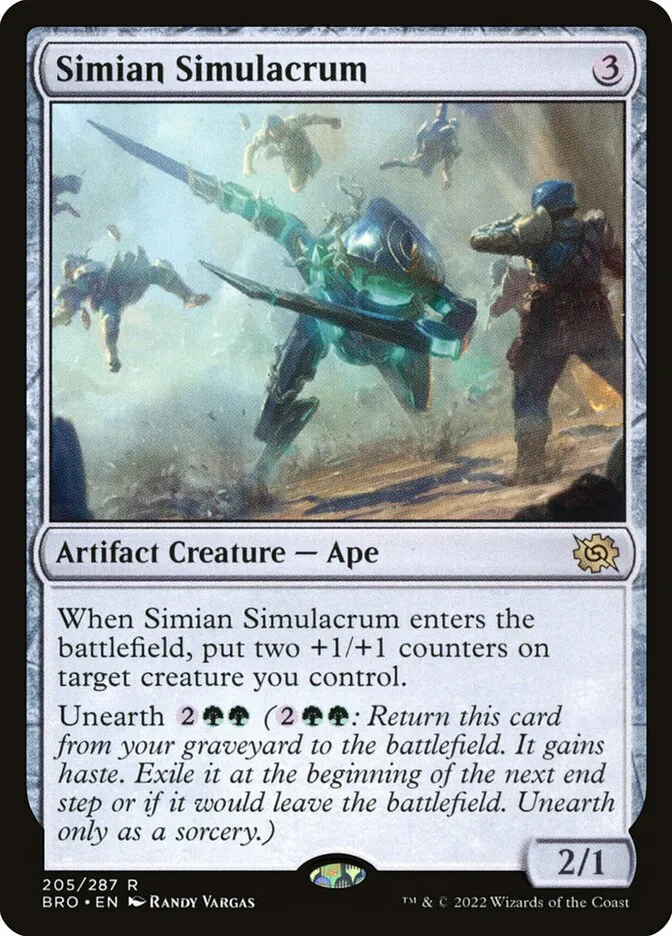 2022 The Brothers' War Simian Simulacrum #205 rare card image