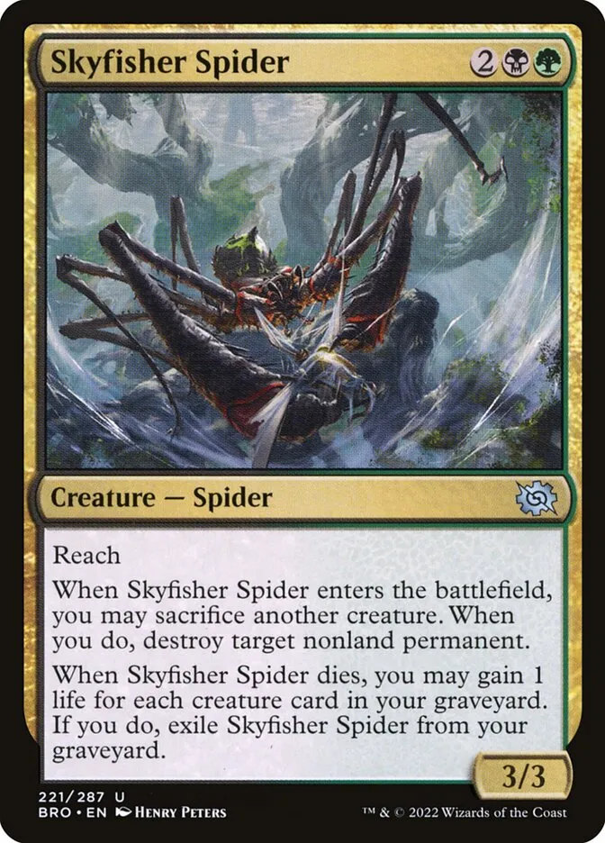 2022 The Brothers' War Skyfisher Spider #221 uncommon card image