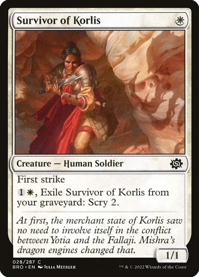 2022 The Brothers' War Survivor of Korlis common #28 common card image