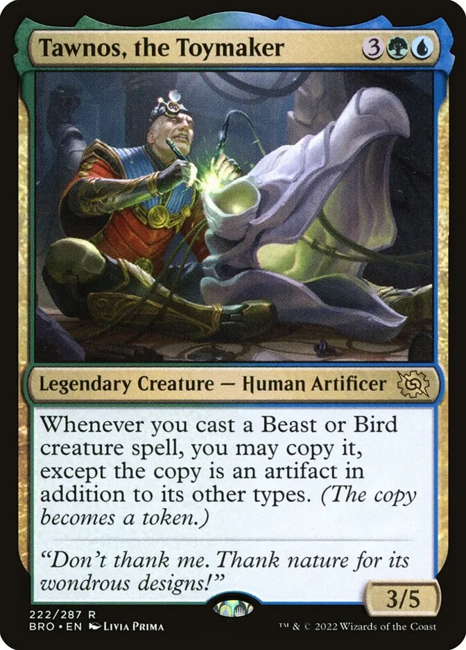 2022 The Brothers' War Tawnos, the Toymaker #222 rare card image