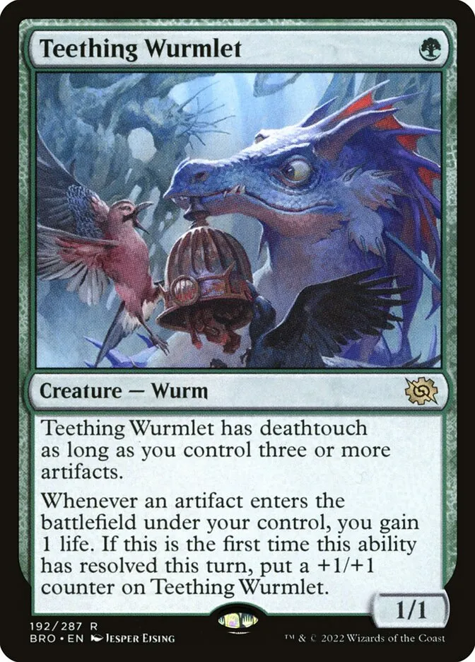 2022 The Brothers' War Teething Wurmlet #192 rare card image