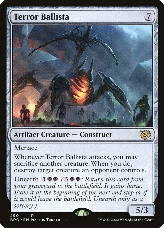2022 The Brothers' War Terror Ballista #290 rare card image