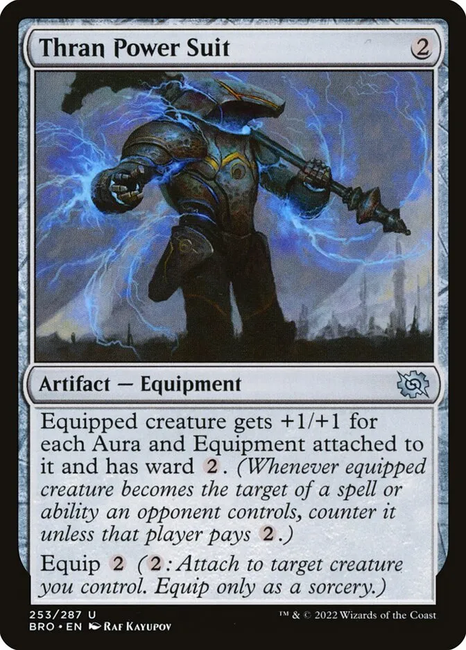 2022 The Brothers' War Thran Power Suit #253 uncommon card image