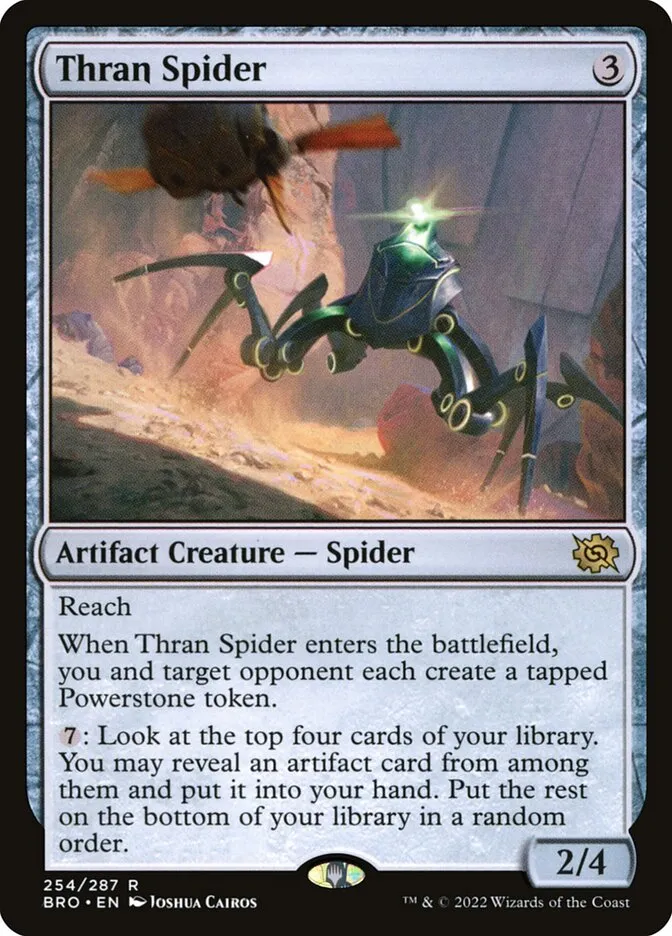 2022 The Brothers' War Thran Spider #254 rare card image