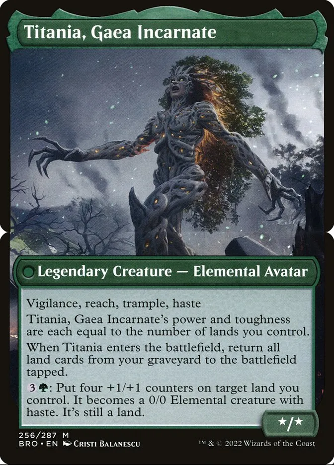2022 The Brothers' War Titania, Gaea Incarnate #256b mythic card image